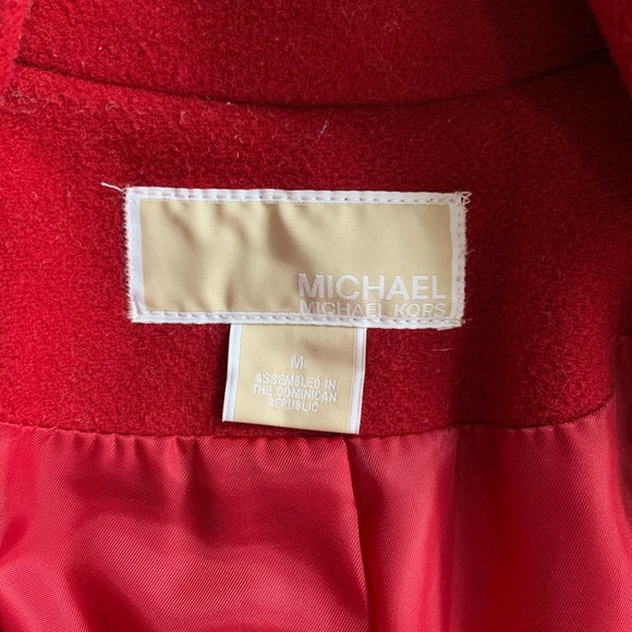 Michael Kors Red Wool Pea Coat - Picture 3 of 4